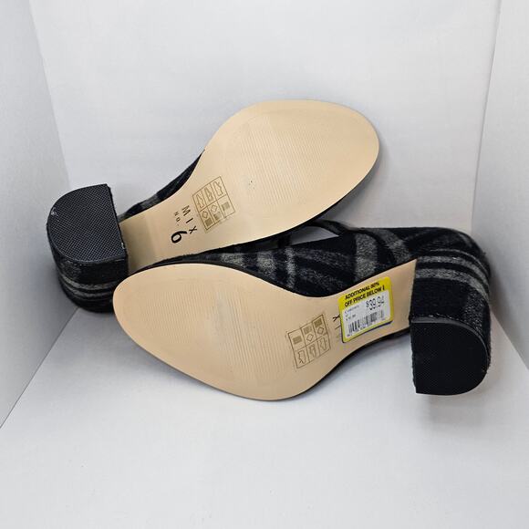 ❌️Sold❌️ Mix No. 6 'Asuviel' Black & Gray Plaid Block Heels - US Women's Size 11 - Picture 4 of 5